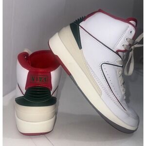Nike Air Jordan 2 Retro Origins Italy White Leather Shoes Youth Sz 5.5Y Sneakers